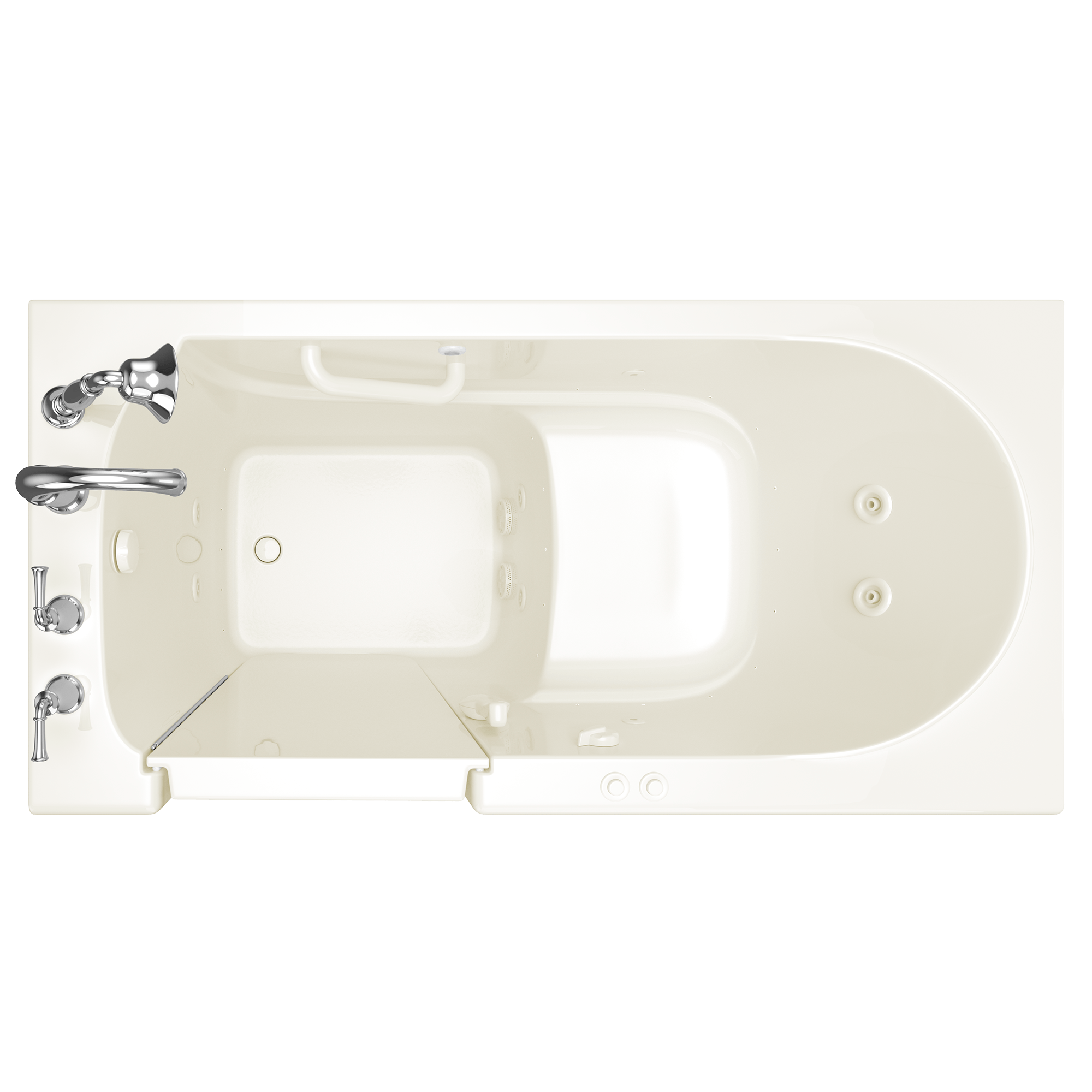 Gelcoat Value Series 30x60 Inch Walk In Bathtub with Combination Air Spa and Whirlpool Massage System   Left Hand Door and Drain WIB LINEN